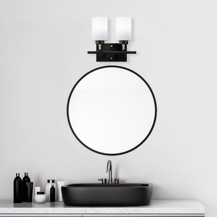 Opviq Lámpara de Pared de Metal y Cristal Negro, Dorado y Blanco Opviq Lámpara de Pared de Metal y Cristal Negro, Dorado y Blanco